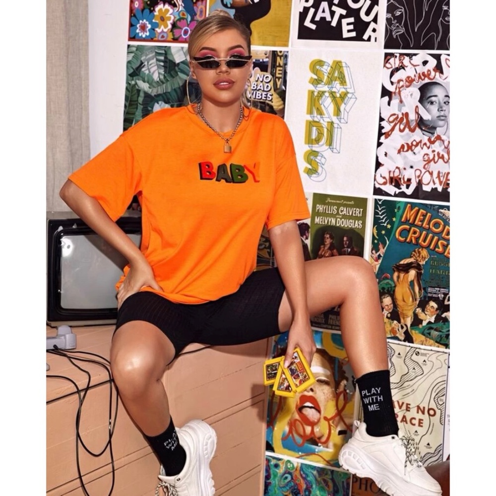 ORANGE “Baby” Letter Graphic T
